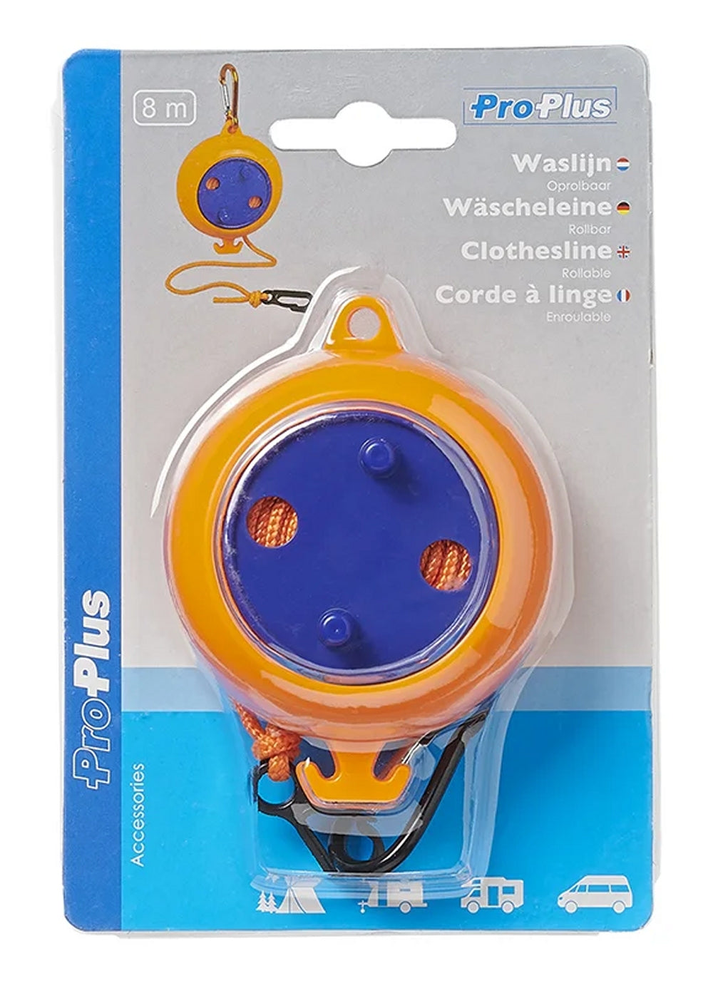 ProPlus 362102 Wäscheleine rollbar 8 Meter Aufrollfunktion Camping