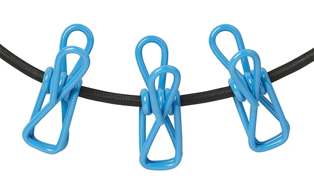 ProPlus 362103 Wäscheleine elastisch mit 12 Wäscheklammern Camping