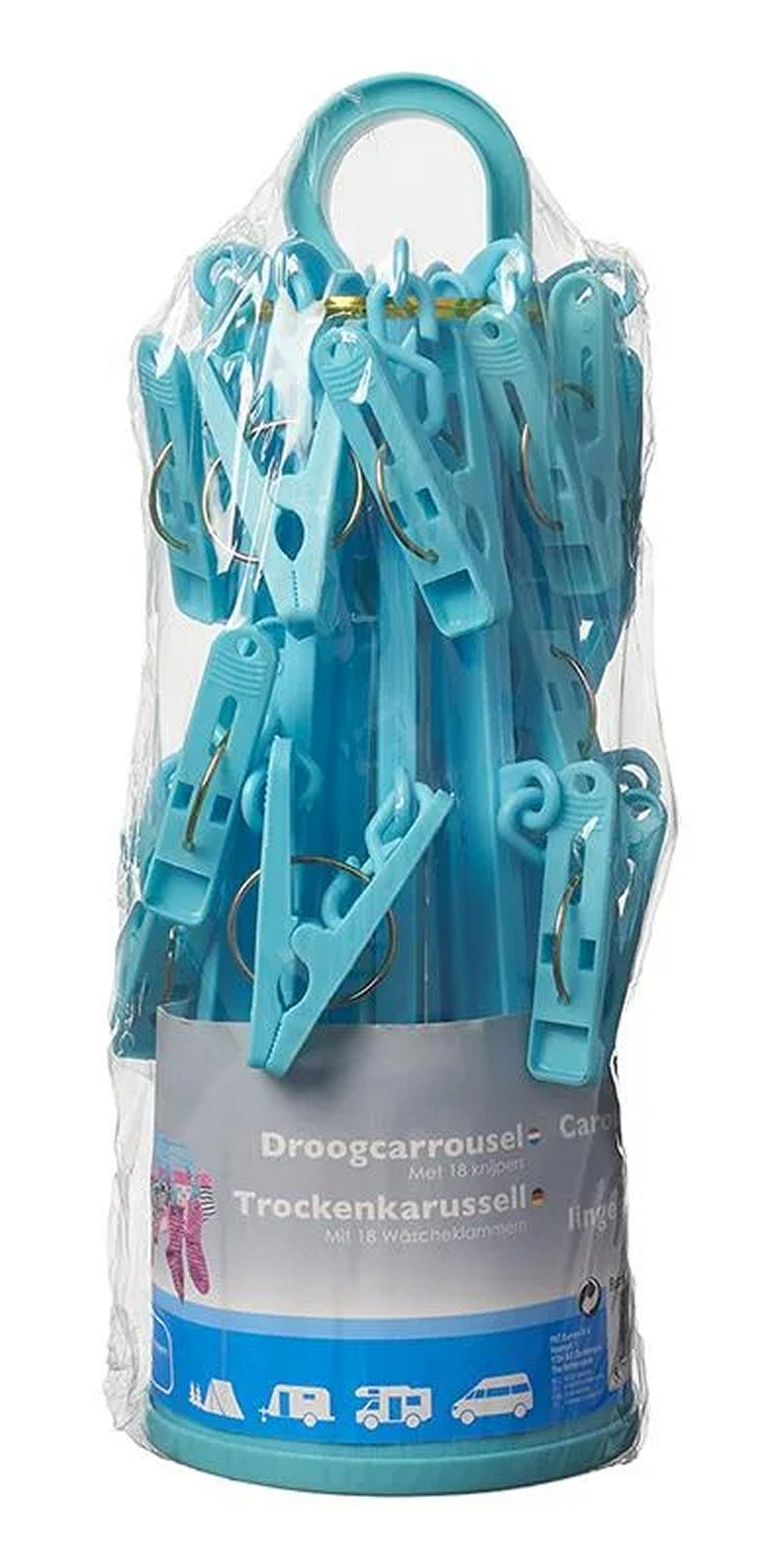 ProPlus 362110 Trockenkarussell Wäschetrockner mit 18 Wäscheklammern Camping