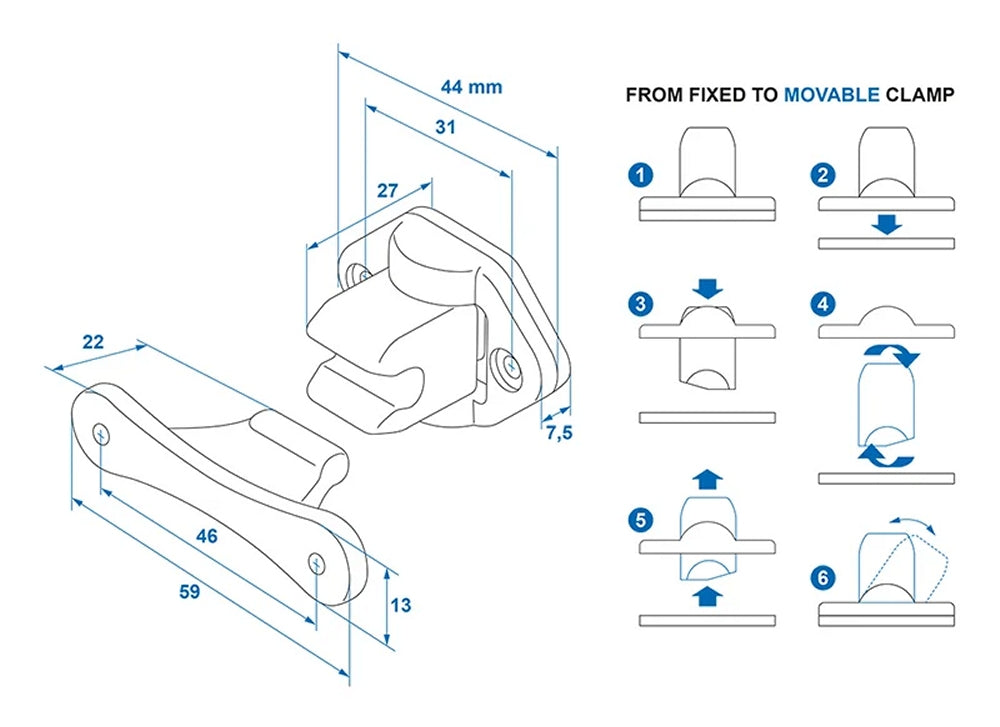 ProPlus 362622PM Türfänger weiss mit Scharnier für Wohnwagen Wohnmobil