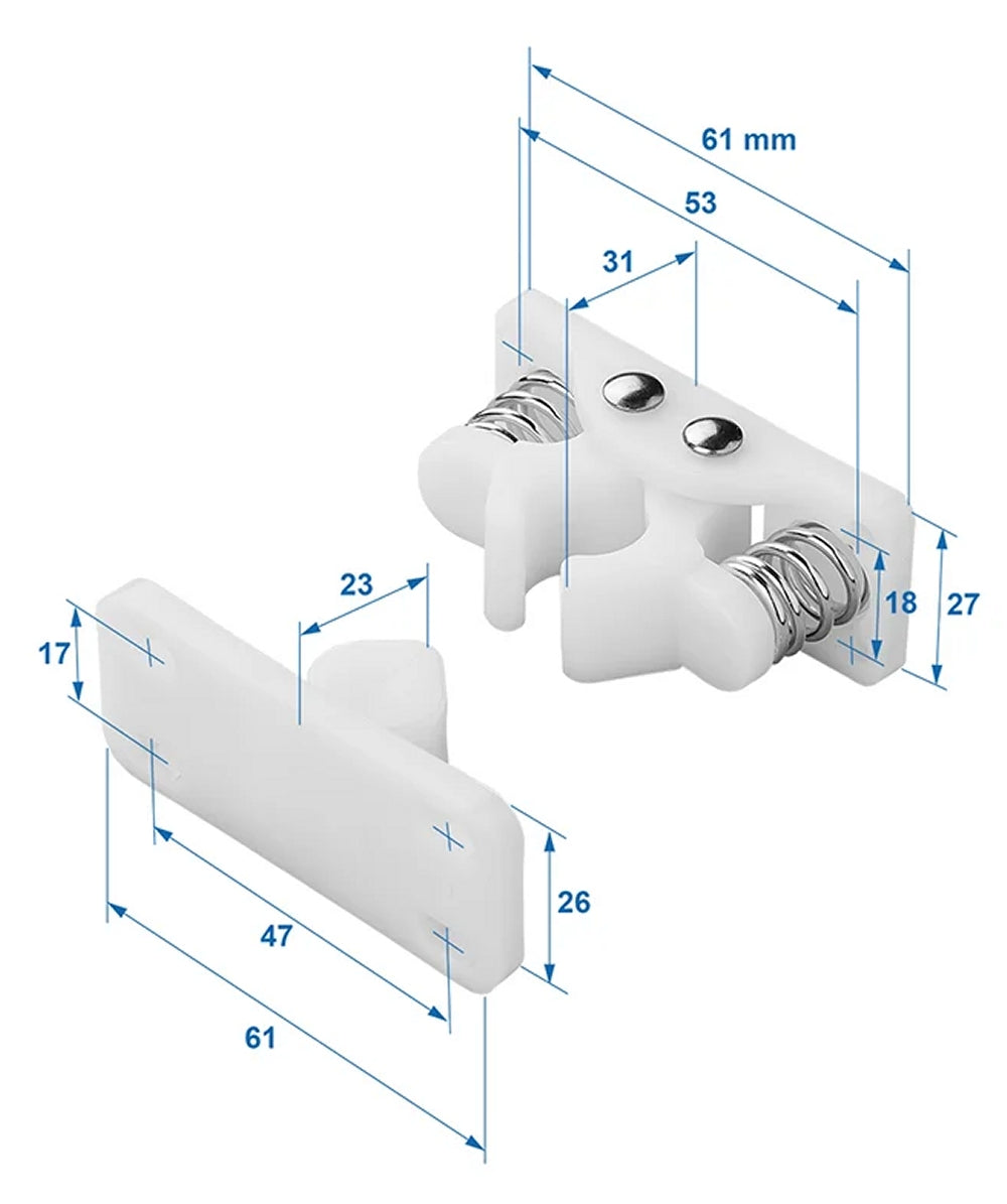 ProPlus 362622V01 Türfänger weiss mit Metallfedern für Wohnwagen Wohnmobil