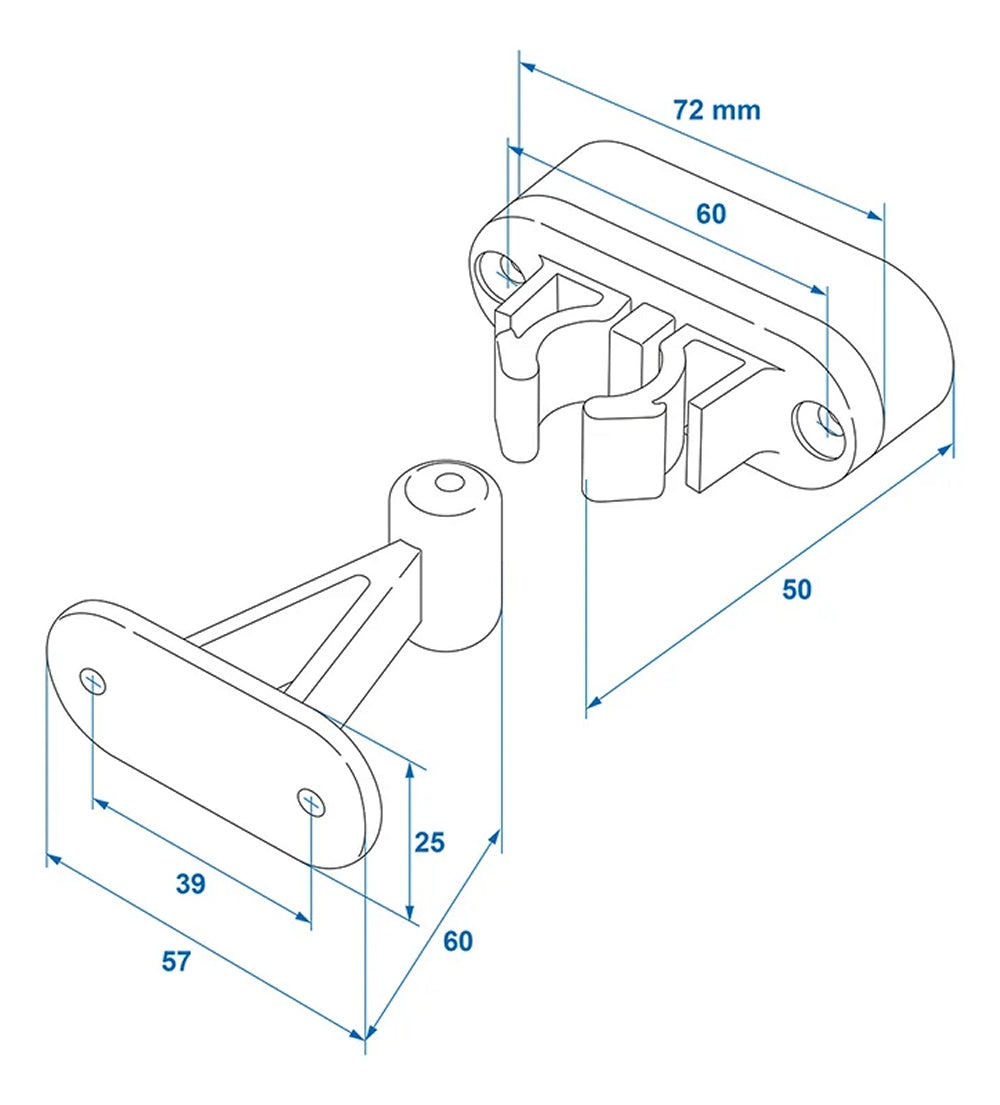 ProPlus 362622V02 Türfänger weiss mit flexibler Klemme für Wohnwagen Wohnmobil