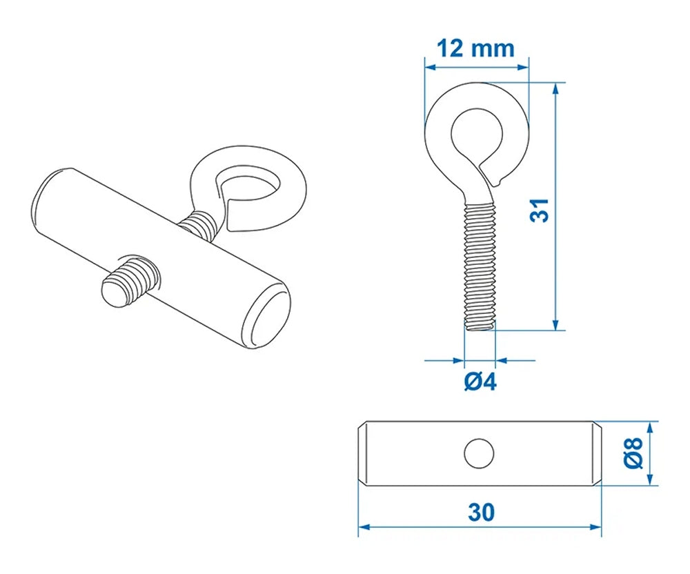 ProPlus 364256 2 Stück Endstopper für Kederschiene Ø8-10mm