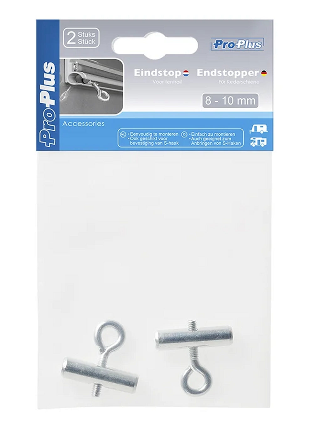 ProPlus 364256 2 Stück Endstopper für Kederschiene Ø8-10mm