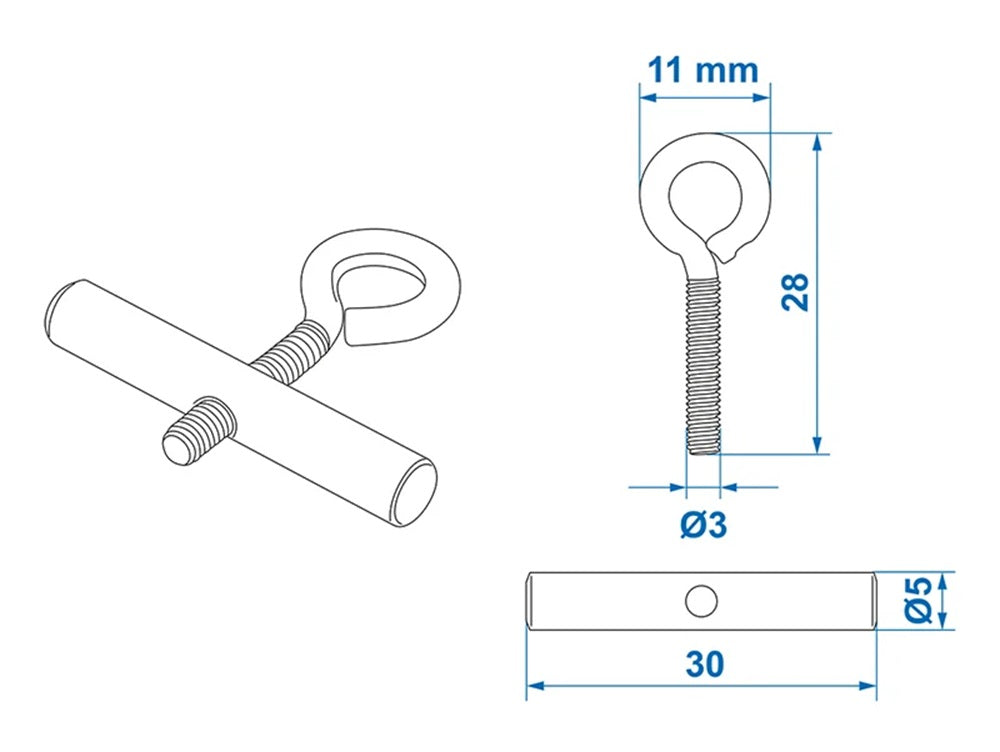 ProPlus 364256V01 2 Stück Kederöse für Kederschiene 5/6mm