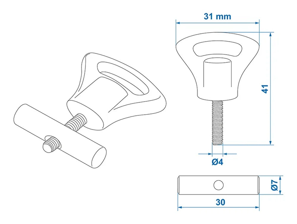 ProPlus 364258 2 Stück Endstopper mit Plastikkopf für Kederschiene Ø8-10mm