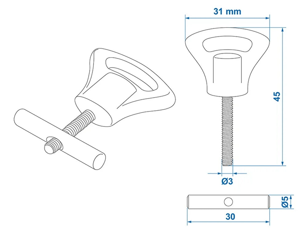 ProPlus 364258V01 2 Stück Endstopper mit Plastikkopf für Kederschiene Ø5-6mm