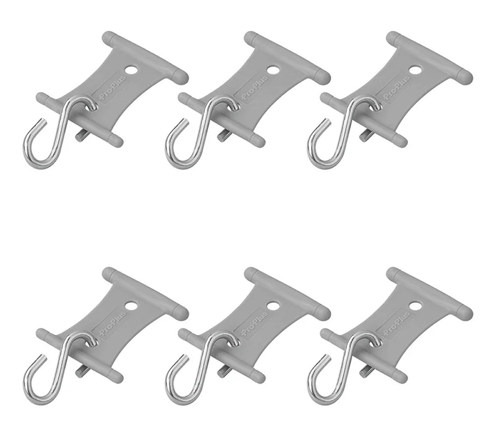 ProPlus 364262 6 Stück Aufhänger mit S-Haken für Kederschiene 5/6mm und 7/8mm