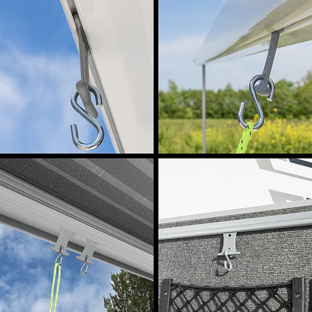 ProPlus 364262 6 Stück Aufhänger mit S-Haken für Kederschiene 5/6mm und 7/8mm