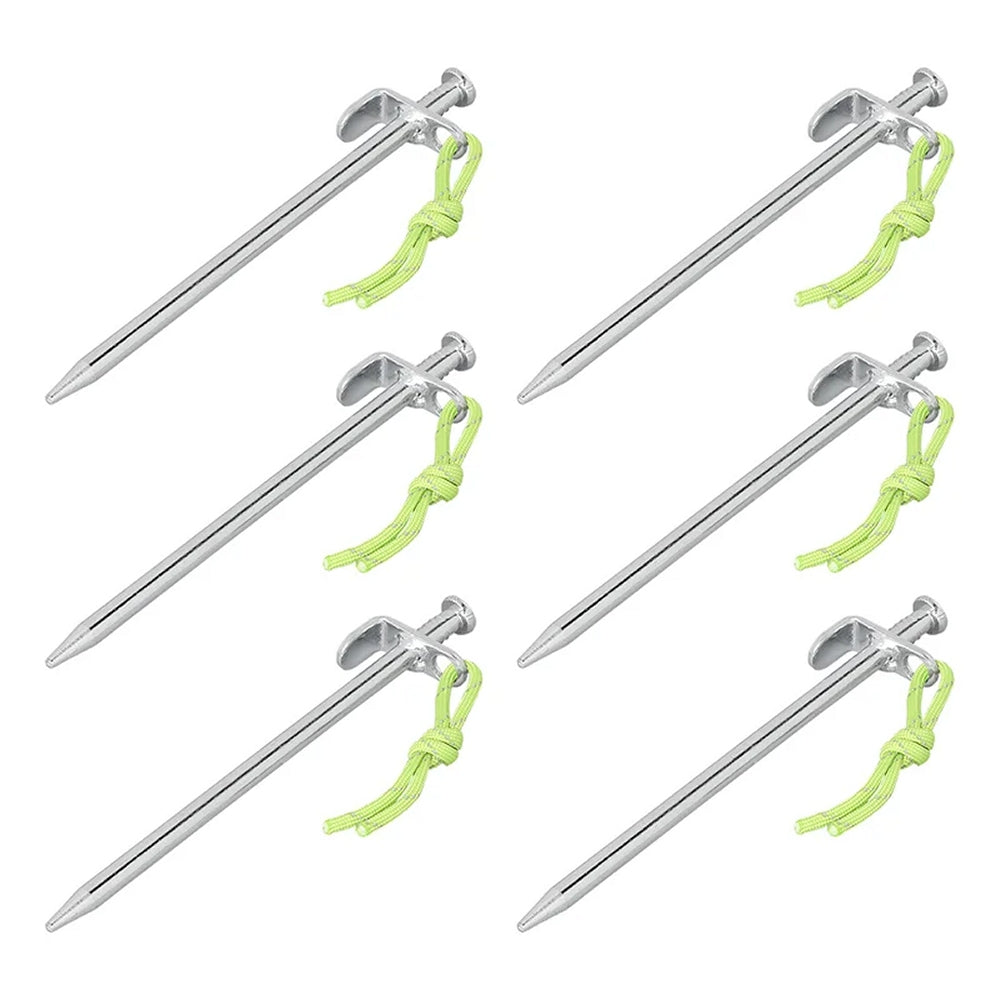 ProPlus 364661S 6 Stück Felsbodenheringe 20cm Verzinkter Stahl mit L-Haken Heavy Duty