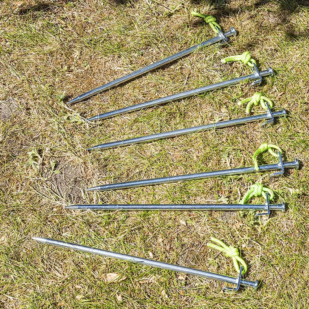 ProPlus 364661V01S 6 Stück Felsbodenheringe 30cm Verzinkter Stahl mit L-Haken Heavy Duty