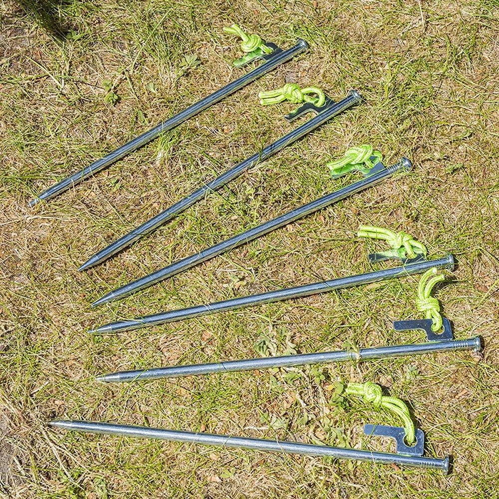 ProPlus 364662V01S 6 Stück Felsbodenheringe 30cm Verzinkter Stahl mit P-Haken Heavy Duty