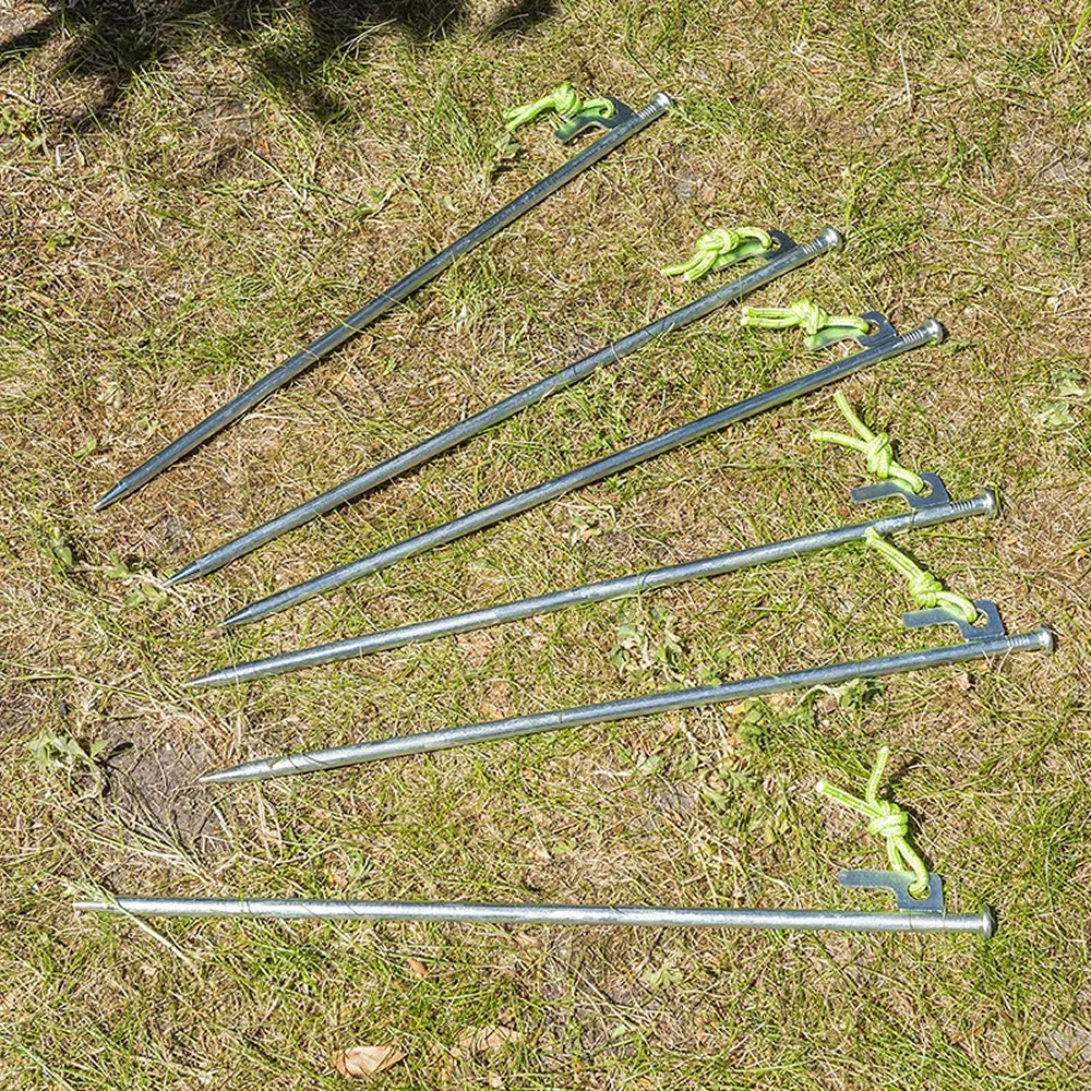 ProPlus 364662V02S 6 Stück Felsbodenheringe 40cm Verzinkter Stahl mit P-Haken Heavy Duty