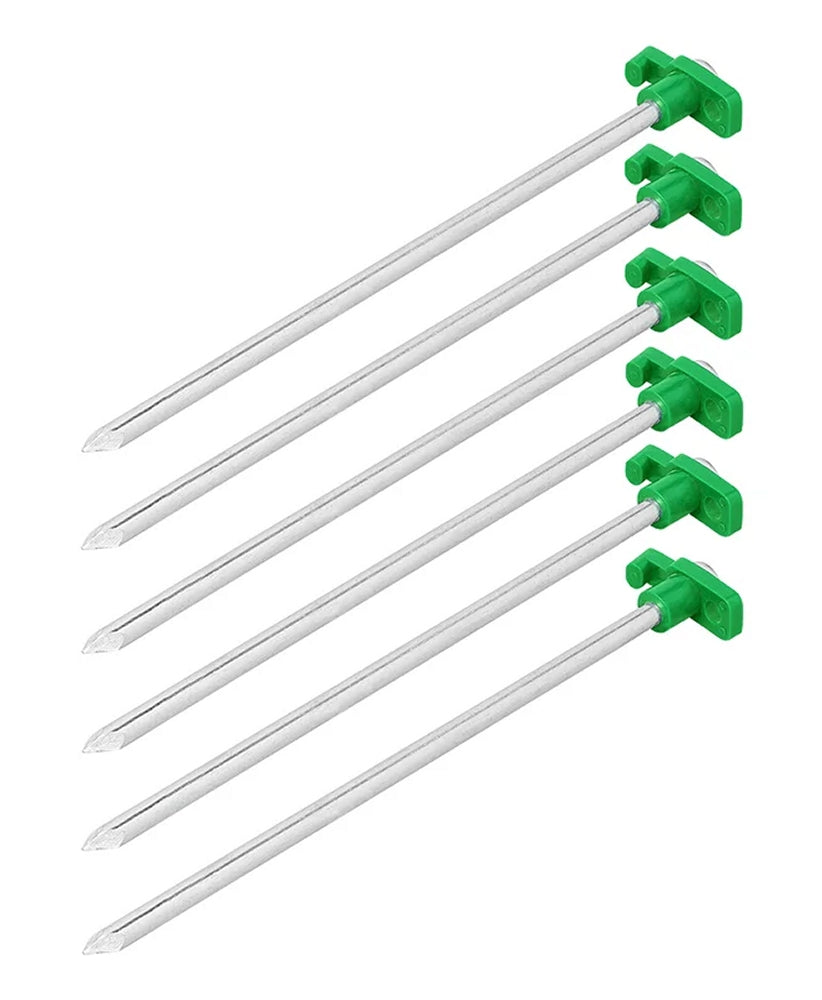 ProPlus 364675S Zelthering 25cm Metall mit Kunststoffhaken nachleuchtend 6 Stück