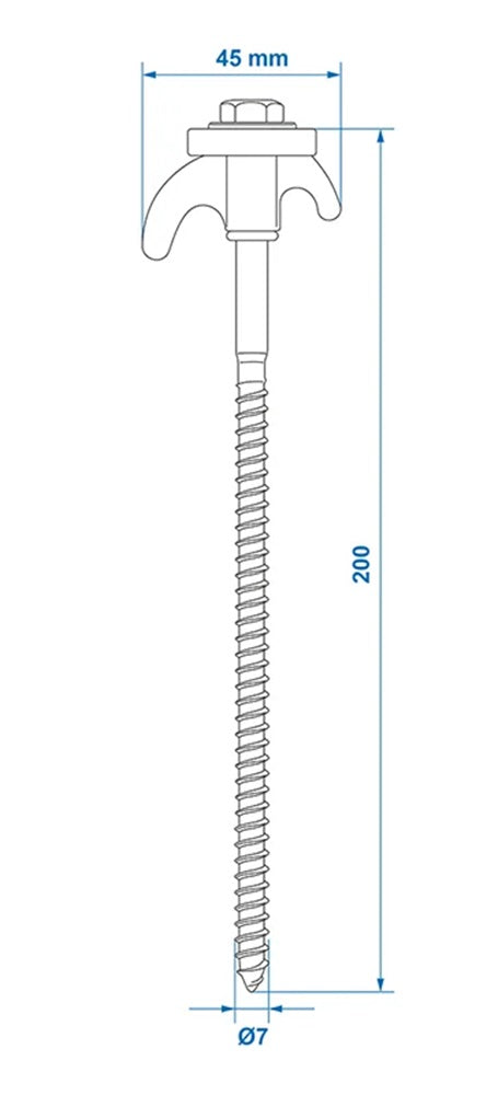 ProPlus 364679S Zelthering 20cm Metall schraubbar mit Kunststoffhaken 6 Stück
