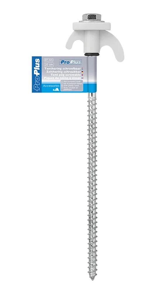 ProPlus 364679S Zelthering 20cm Metall schraubbar mit Kunststoffhaken 6 Stück