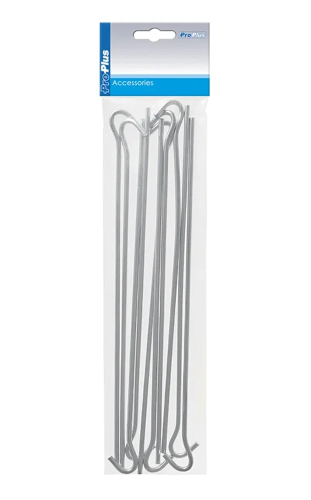 ProPlus 364686S 10 Stück Zelthering 30cm Metall mit offener Öse im Blister Zelt Zubehör
