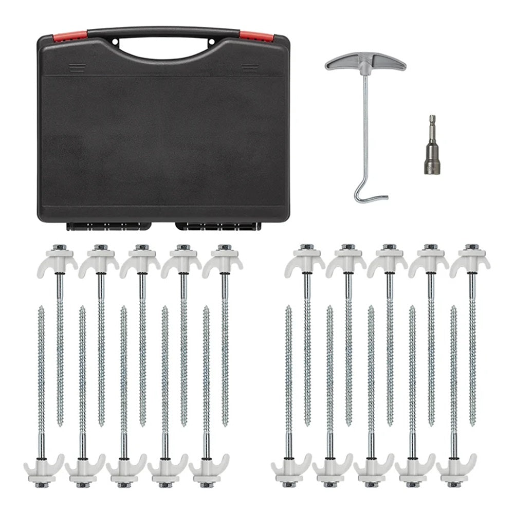 ProPlus 365014 Satz Zeltheringe 20cm Metall schraubbar mit Kunststoffhaken Adapter