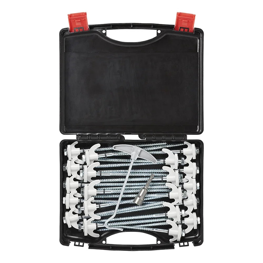ProPlus 365014 Satz Zeltheringe 20cm Metall schraubbar mit Kunststoffhaken Adapter