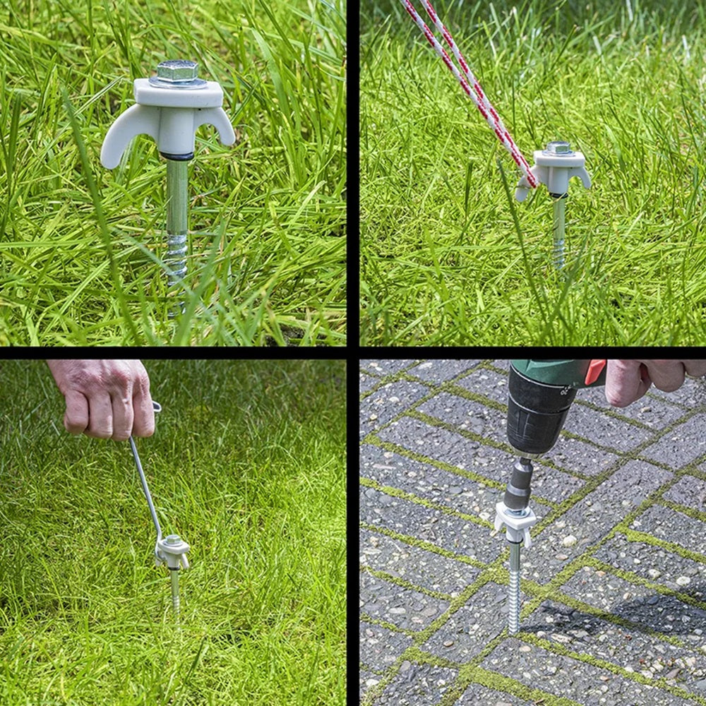 ProPlus 365014 Satz Zeltheringe 20cm Metall schraubbar mit Kunststoffhaken Adapter