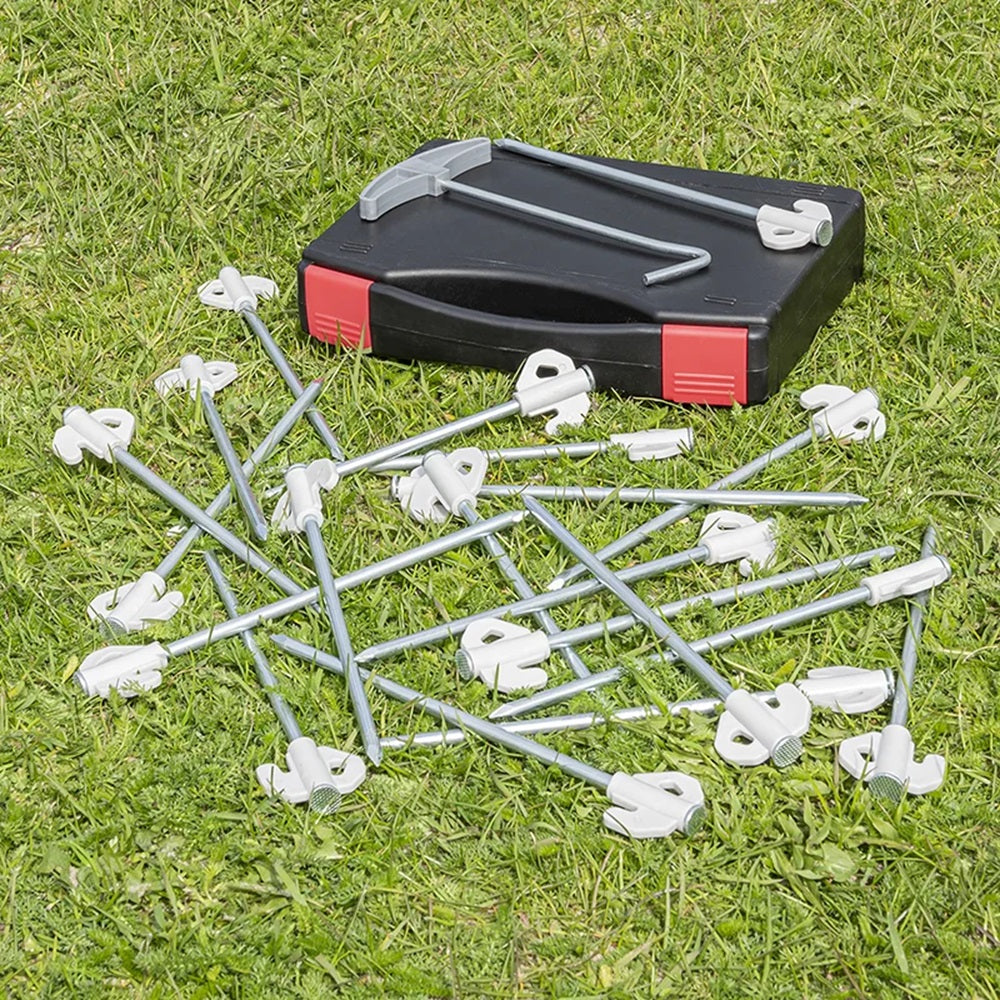 ProPlus 365014V02 Satz Felsbodenheringe 20cm Metall mit Kunststoffhaken