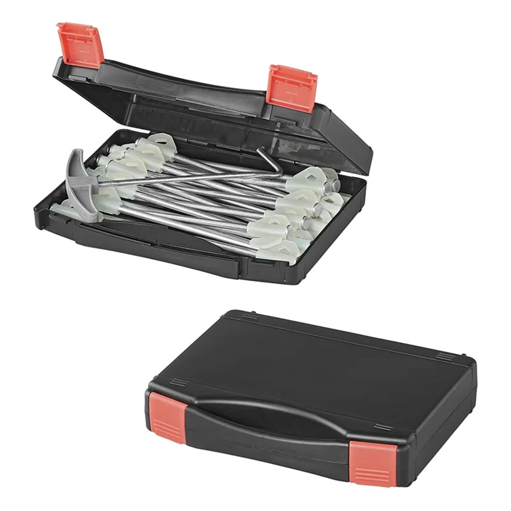 ProPlus 365014V03 Satz Felsbodenheringe 20cm Metall mit nachleuchtenden Haken