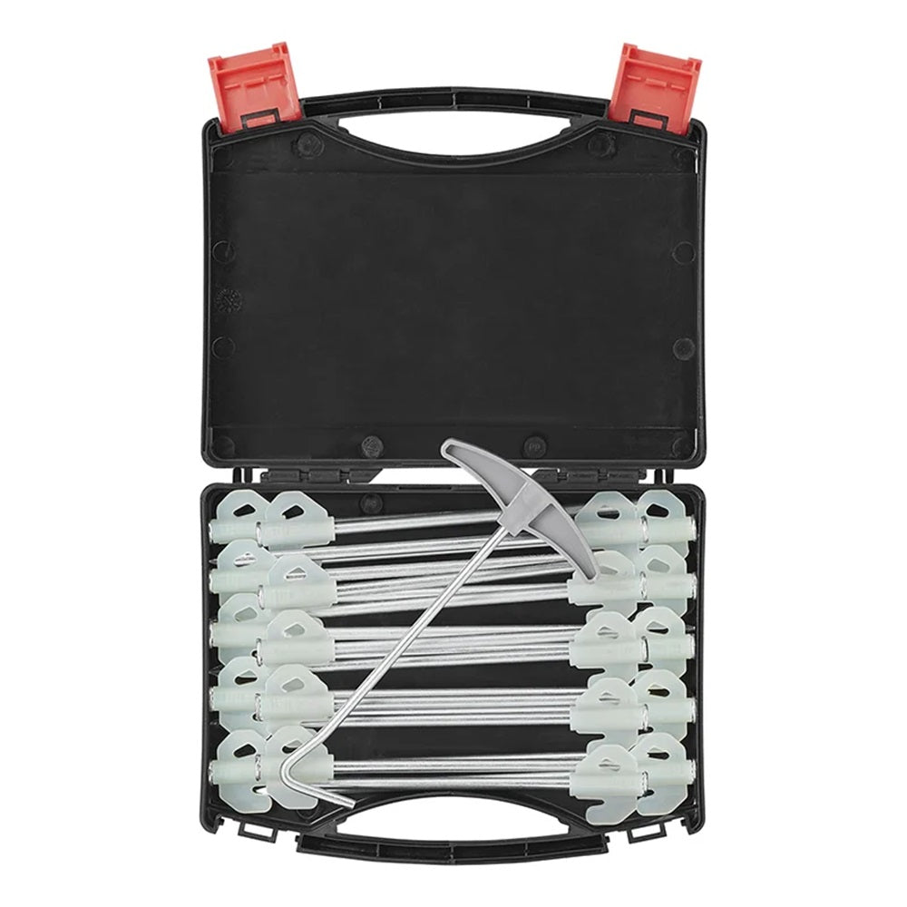 ProPlus 365014V03 Satz Felsbodenheringe 20cm Metall mit nachleuchtenden Haken