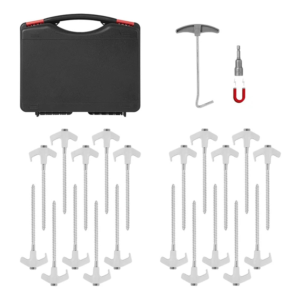 ProPlus 365014V04 Satz Zeltheringe 20cm Metall schraubbar mit Kunststoffhaken und Schraubenkopf