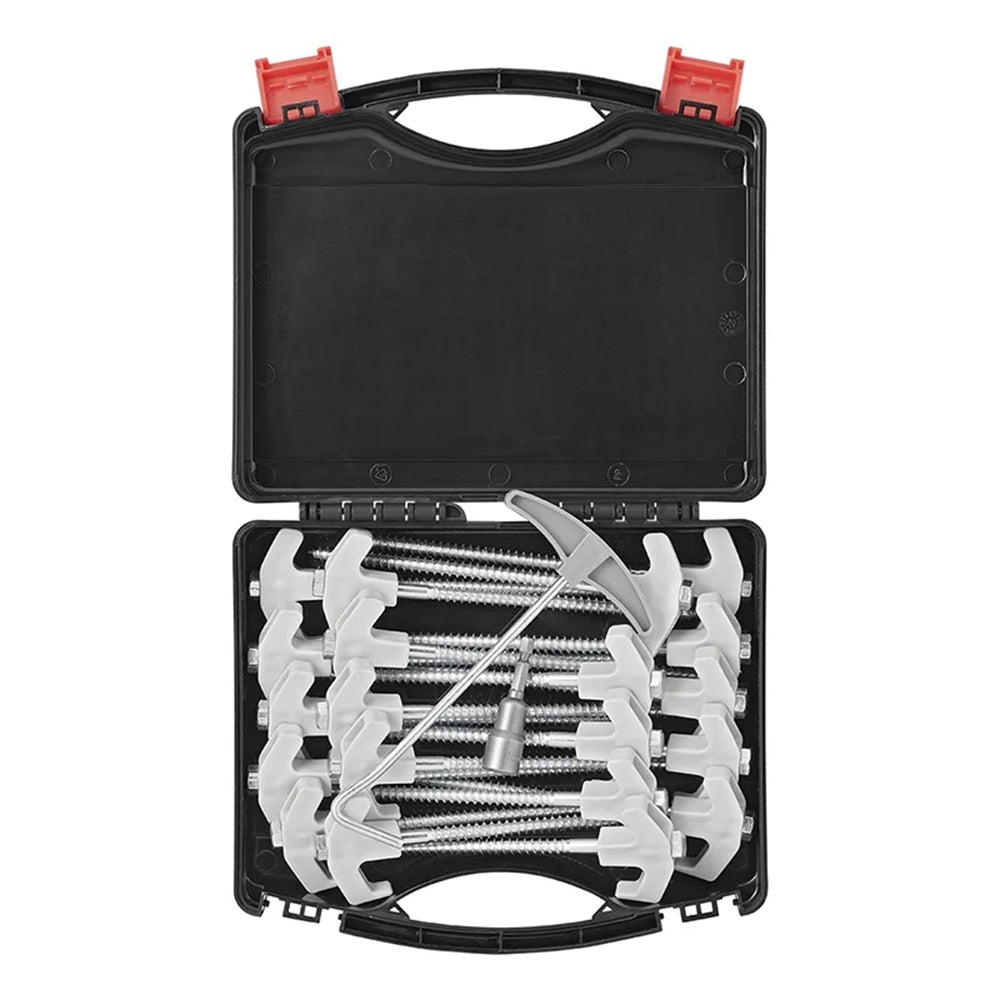 ProPlus 365014V04 Satz Zeltheringe 20cm Metall schraubbar mit Kunststoffhaken und Schraubenkopf