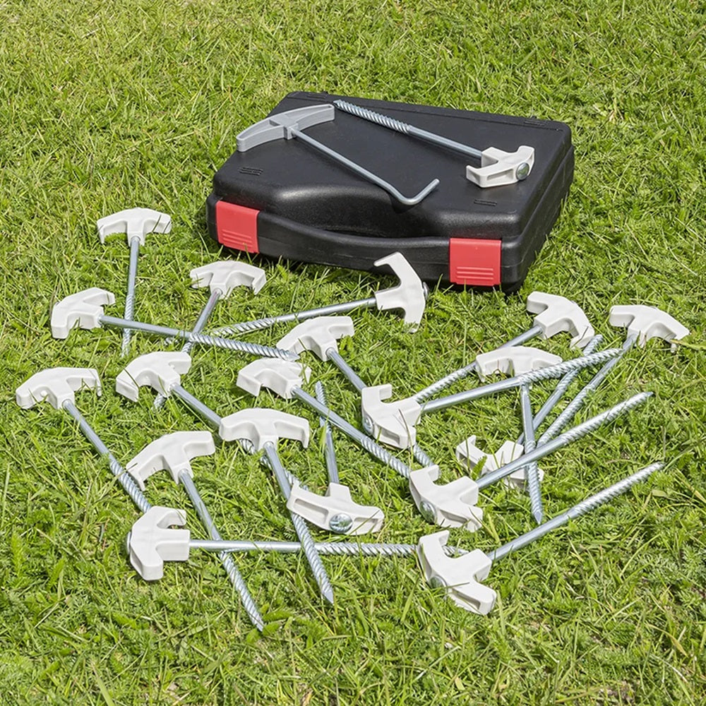 ProPlus 365014V05 Satz Zeltheringe 20cm Metall Heavy Duty mit Kunststoffhaken