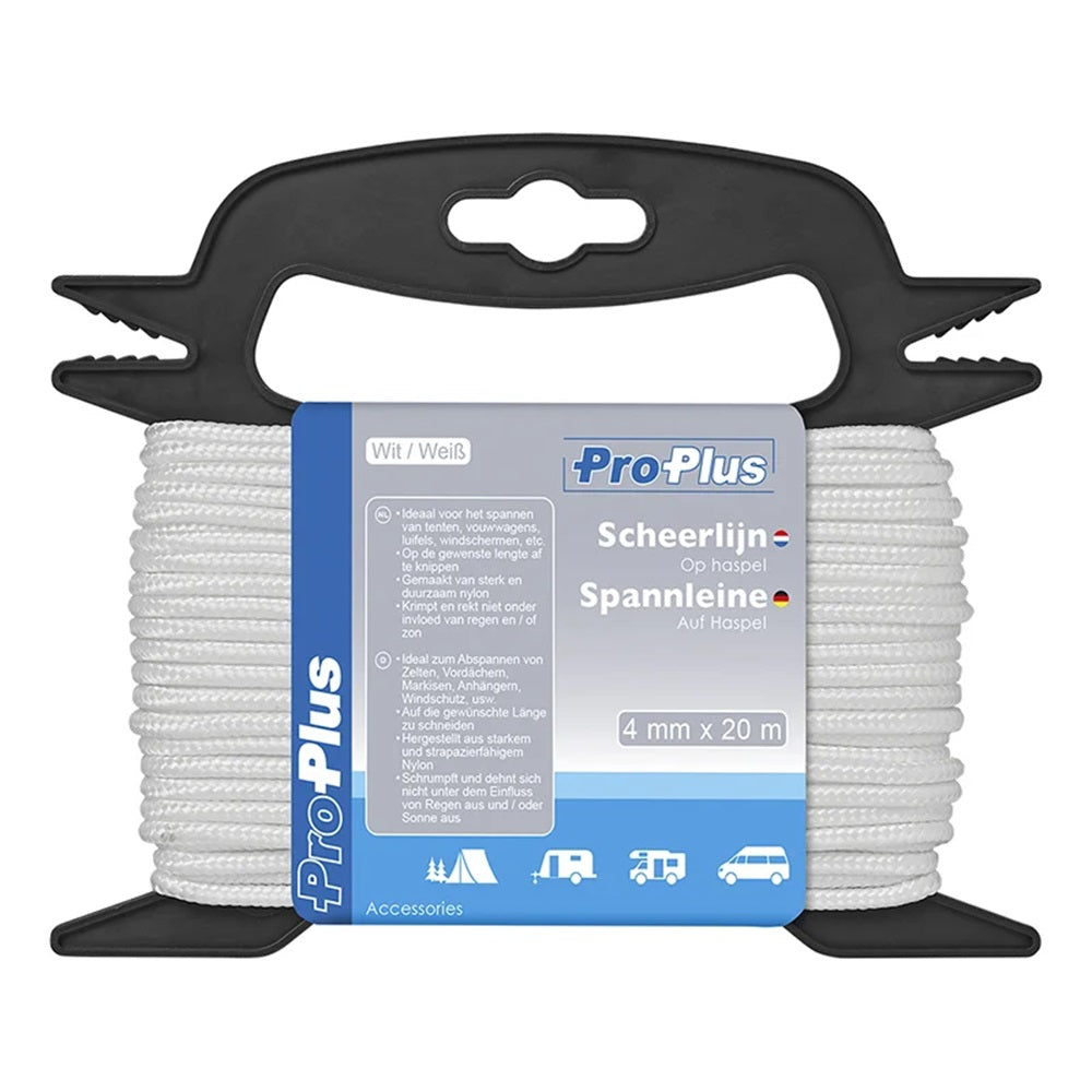 ProPlus 365232 Spannleine 4mm x 20m Weiß auf Haspel Zelt Zubehör