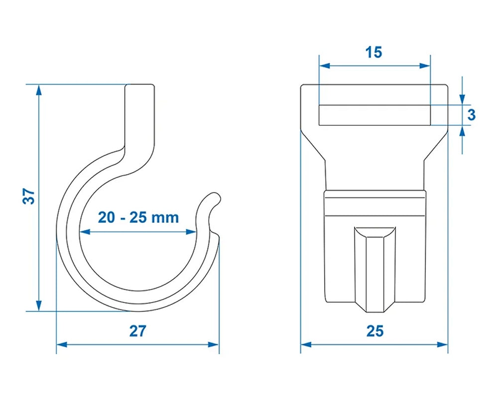 ProPlus 366482WHS Zeltschelle für Zeltstange 20-25mm mit Schlitz weiß 4 Stück