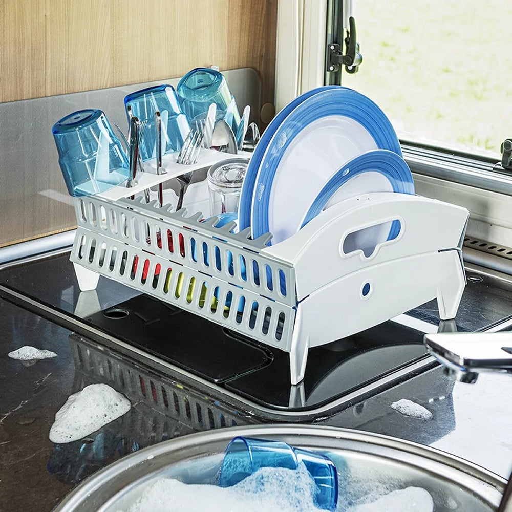 ProPlus 370300 Geschirrtrockner aus Kunststoff faltbar für 9 Teller Camping