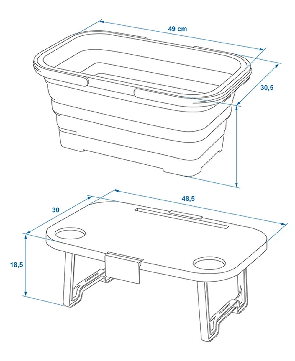 ProPlus 370315 Picknickkorb zusammenklappbar mit Deckel Campingkorb Klapptisch
