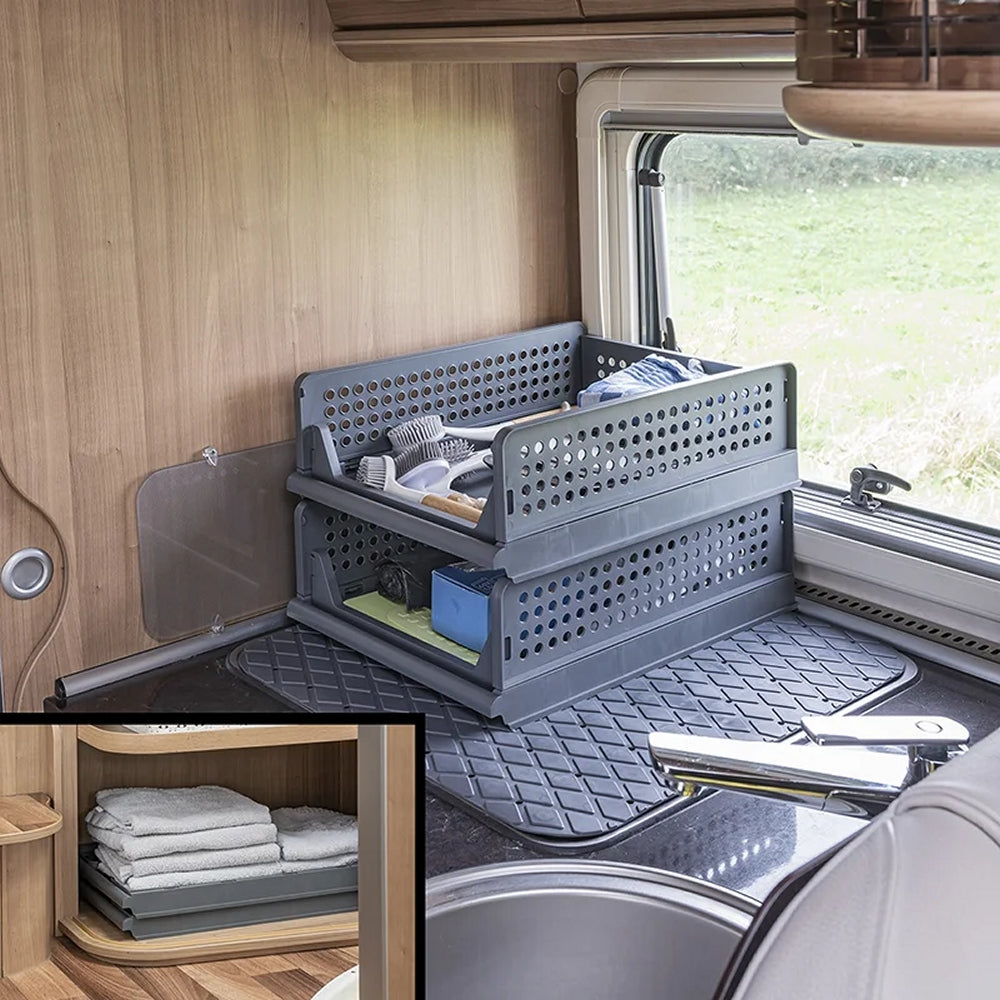 ProPlus 370321 2 Stück Küchenregal Organizer stapelbar faltbar