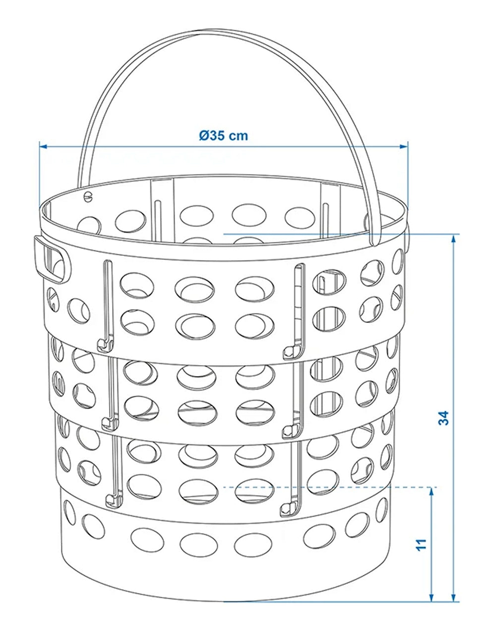 ProPlus 370323 Wäschekorb Wäschetonne Ø35cm faltbar Camping