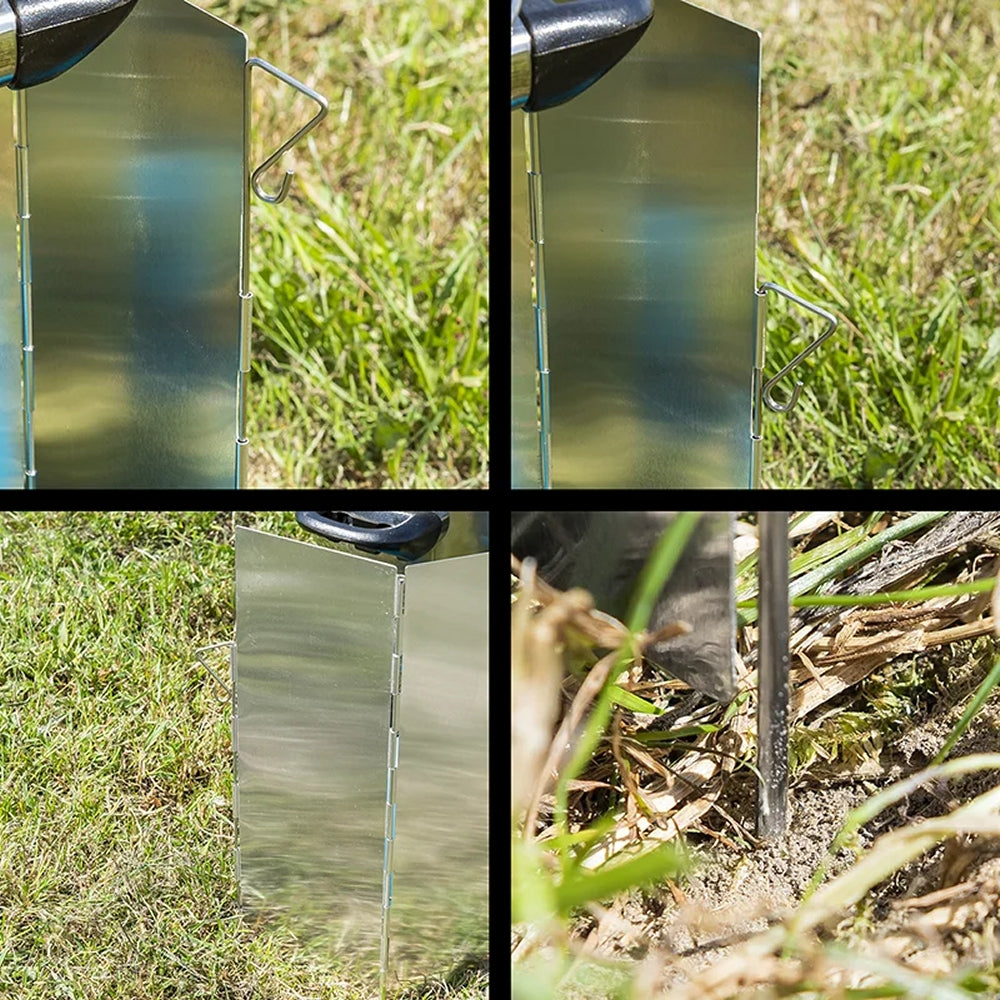 ProPlus 370340 Koch Windschutz faltbar Aluminium 49 x 26cm 5 teilig Camping Kochen