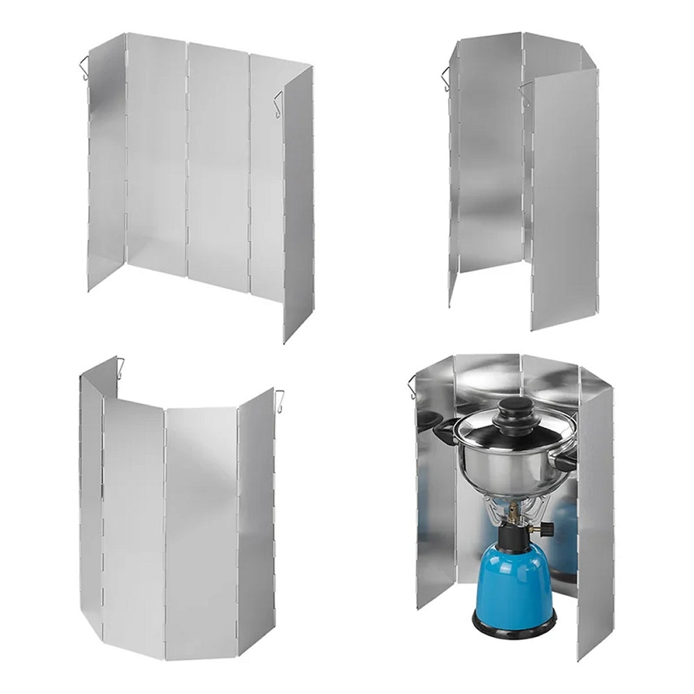 ProPlus 370340V01 Koch Windschutz faltbar Aluminium 49 x 36cm 5 teilig Camping Kochen