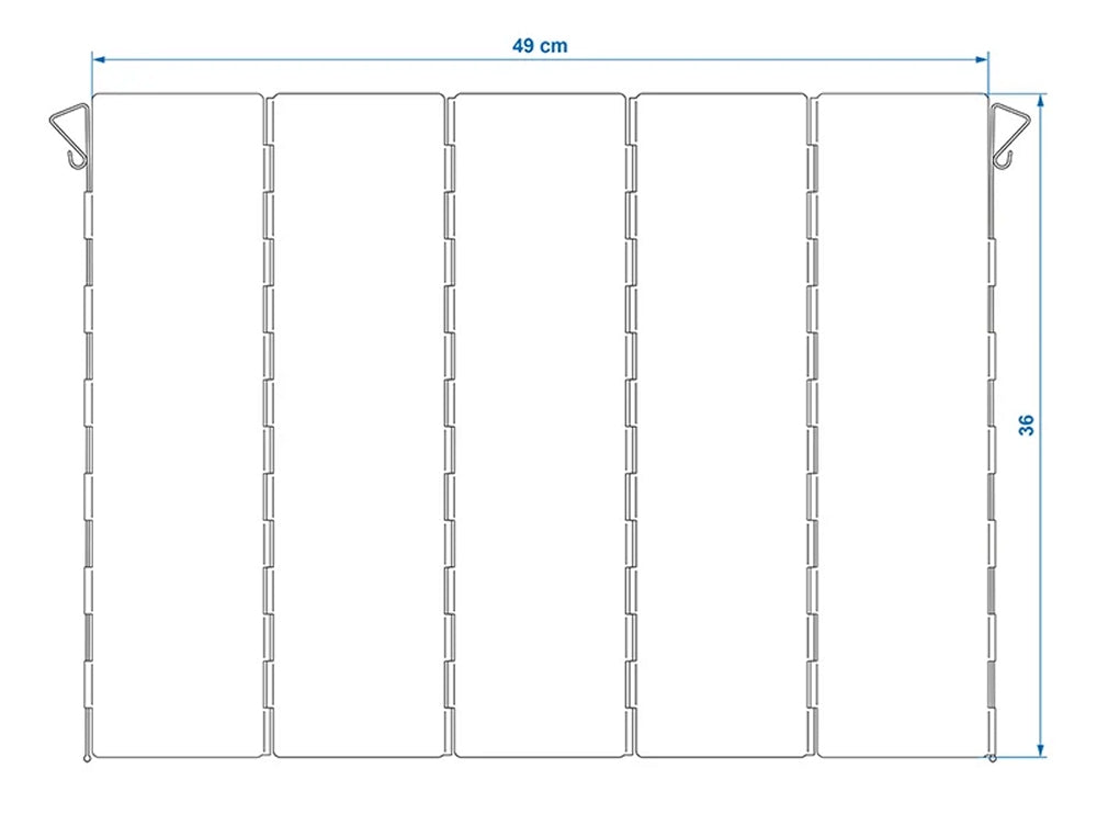 ProPlus 370340V01 Koch Windschutz faltbar Aluminium 49 x 36cm 5 teilig Camping Kochen