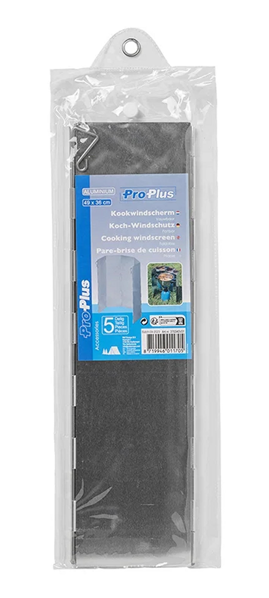 ProPlus 370340V01 Koch Windschutz faltbar Aluminium 49 x 36cm 5 teilig Camping Kochen