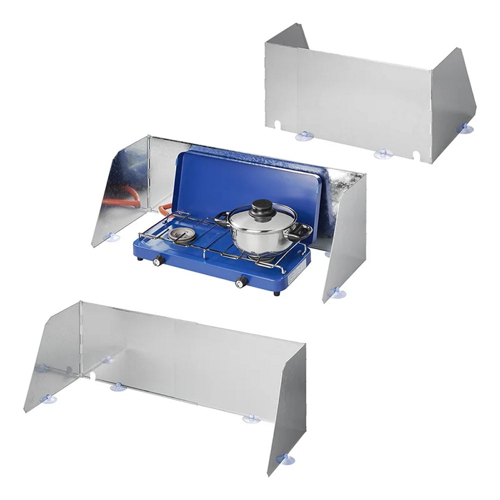 ProPlus 370340V02 Koch Windschutz Stahl faltbar ausziehbar 38,5/73 x 27 x 24cm 3 teilig Camping Kochen