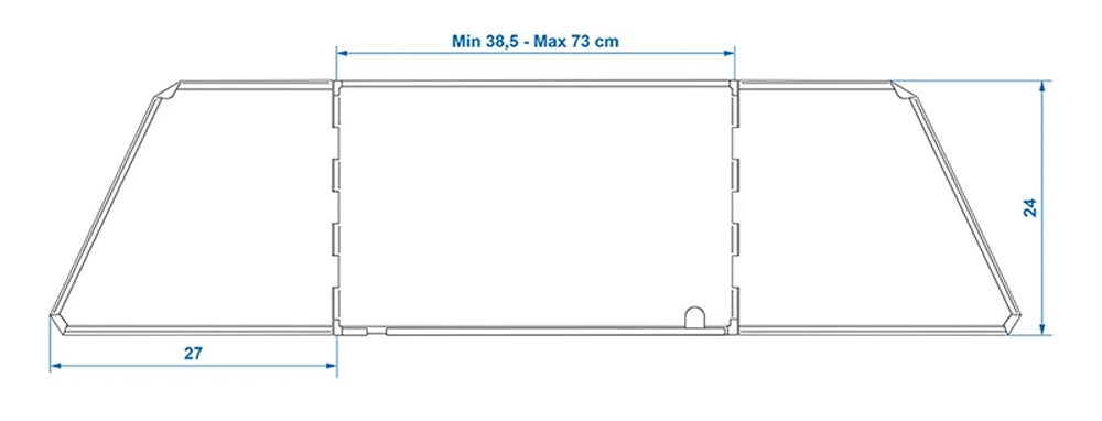 ProPlus 370340V02 Koch Windschutz Stahl faltbar ausziehbar 38,5/73 x 27 x 24cm 3 teilig Camping Kochen