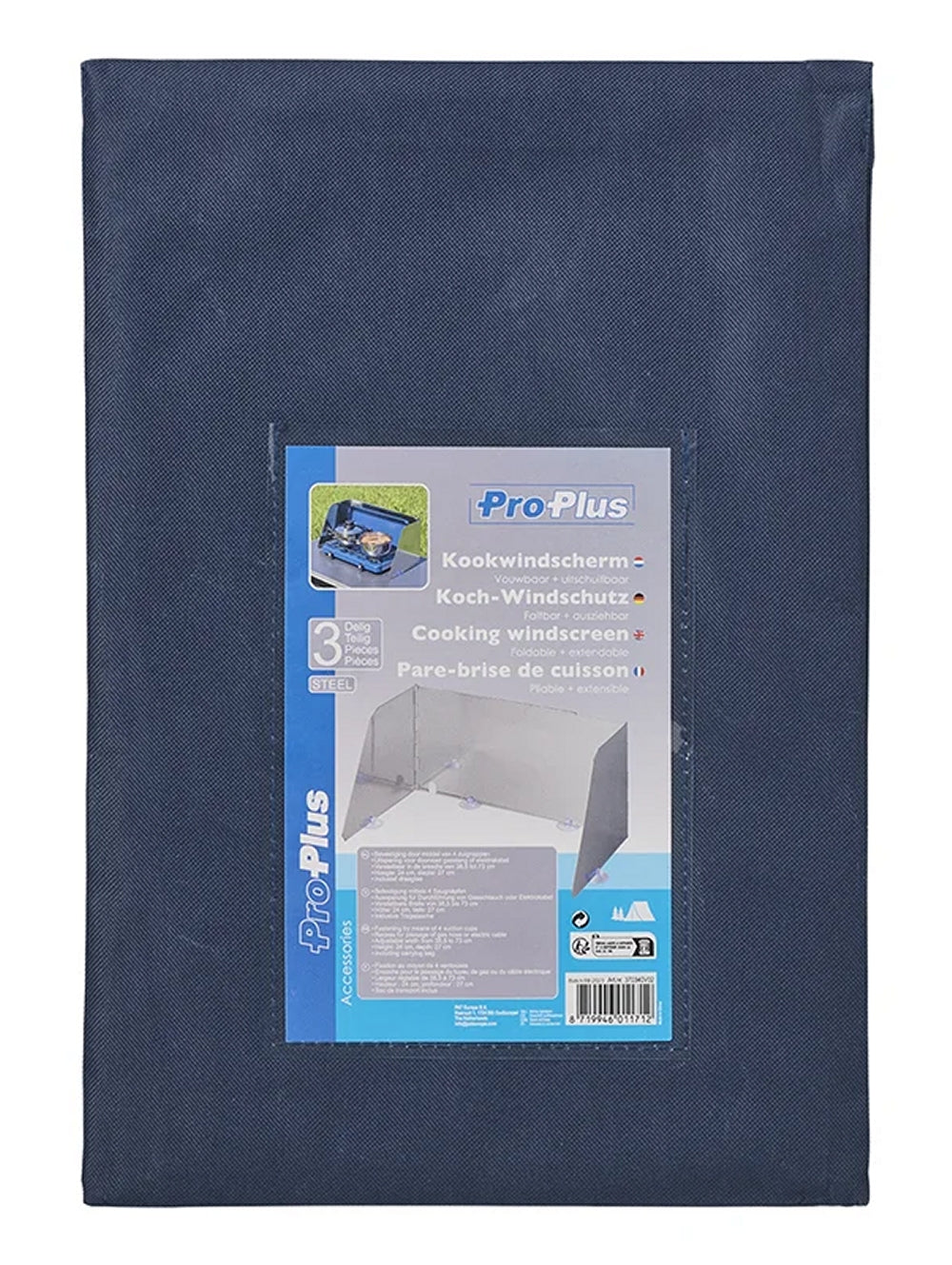 ProPlus 370340V02 Koch Windschutz Stahl faltbar ausziehbar 38,5/73 x 27 x 24cm 3 teilig Camping Kochen