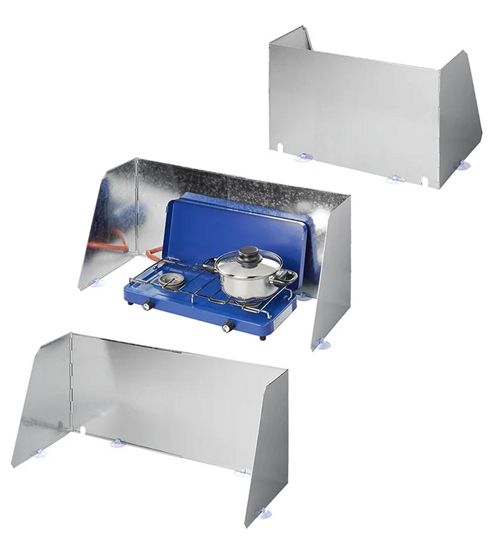 ProPlus 370340V03 Koch Windschutz Stahl faltbar ausziehbar 37/70 x 32 x 28cm 3 teilig Camping Kochen