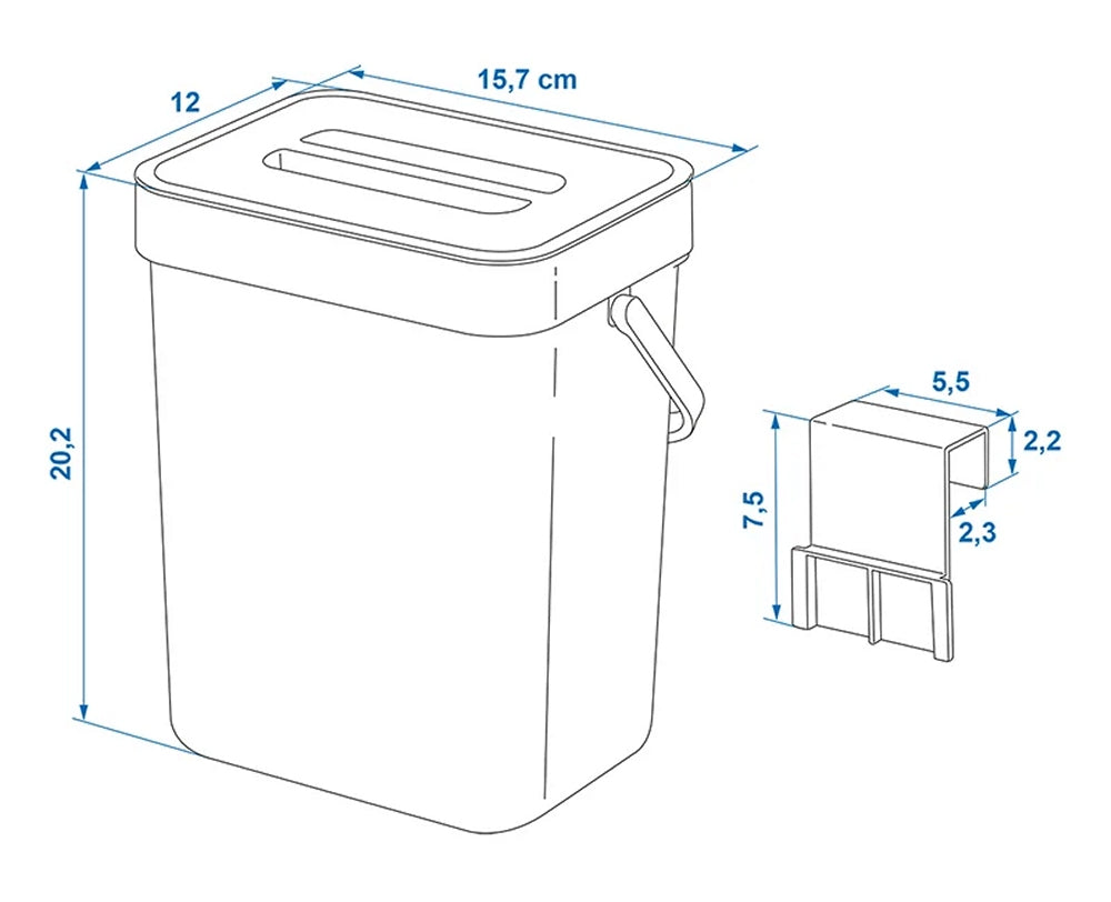 ProPlus 370404 Abfalleimer 3 Liter mit Deckel für Wohnwagen Wohnmobil Mülleimer