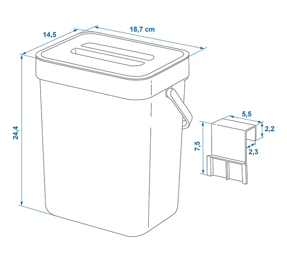 ProPlus 370404V01 Abfalleimer 5 Liter mit Deckel für Wohnwagen Wohnmobil Mülleimer