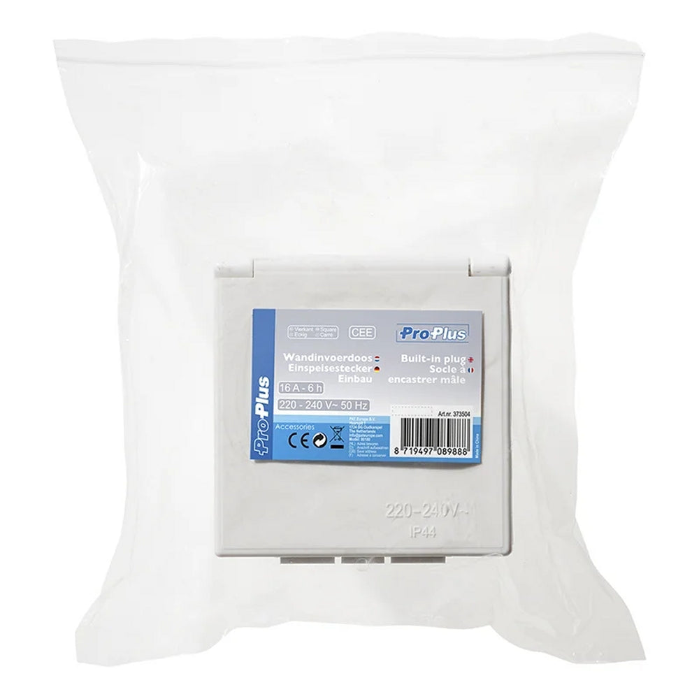 ProPlus 343504 CEE Einspeisestecker Einbau eckig weiss Einbaustecker