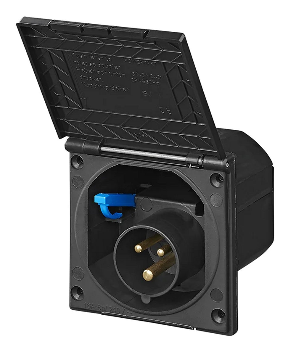 ProPlus 373504BK CEE Einspeisestecker Einbau eckig schwarz Einbaustecker
