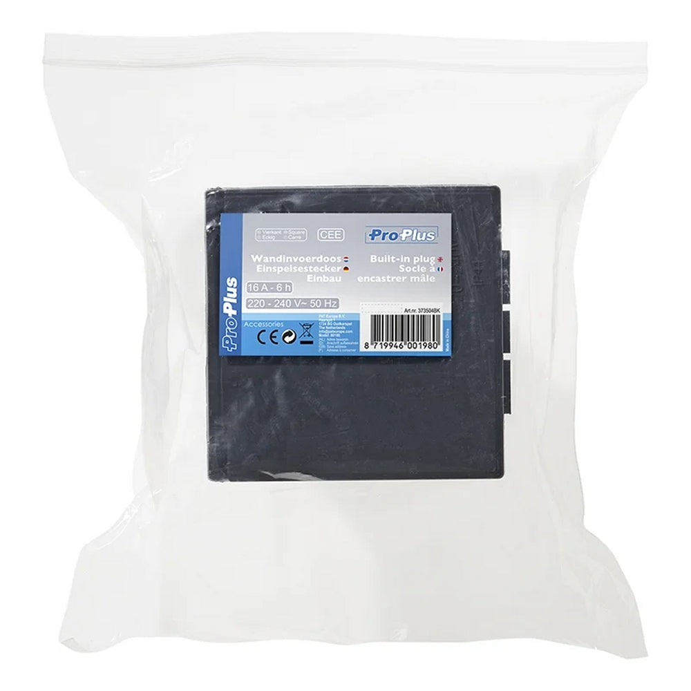 ProPlus 373504BK CEE Einspeisestecker Einbau eckig schwarz Einbaustecker