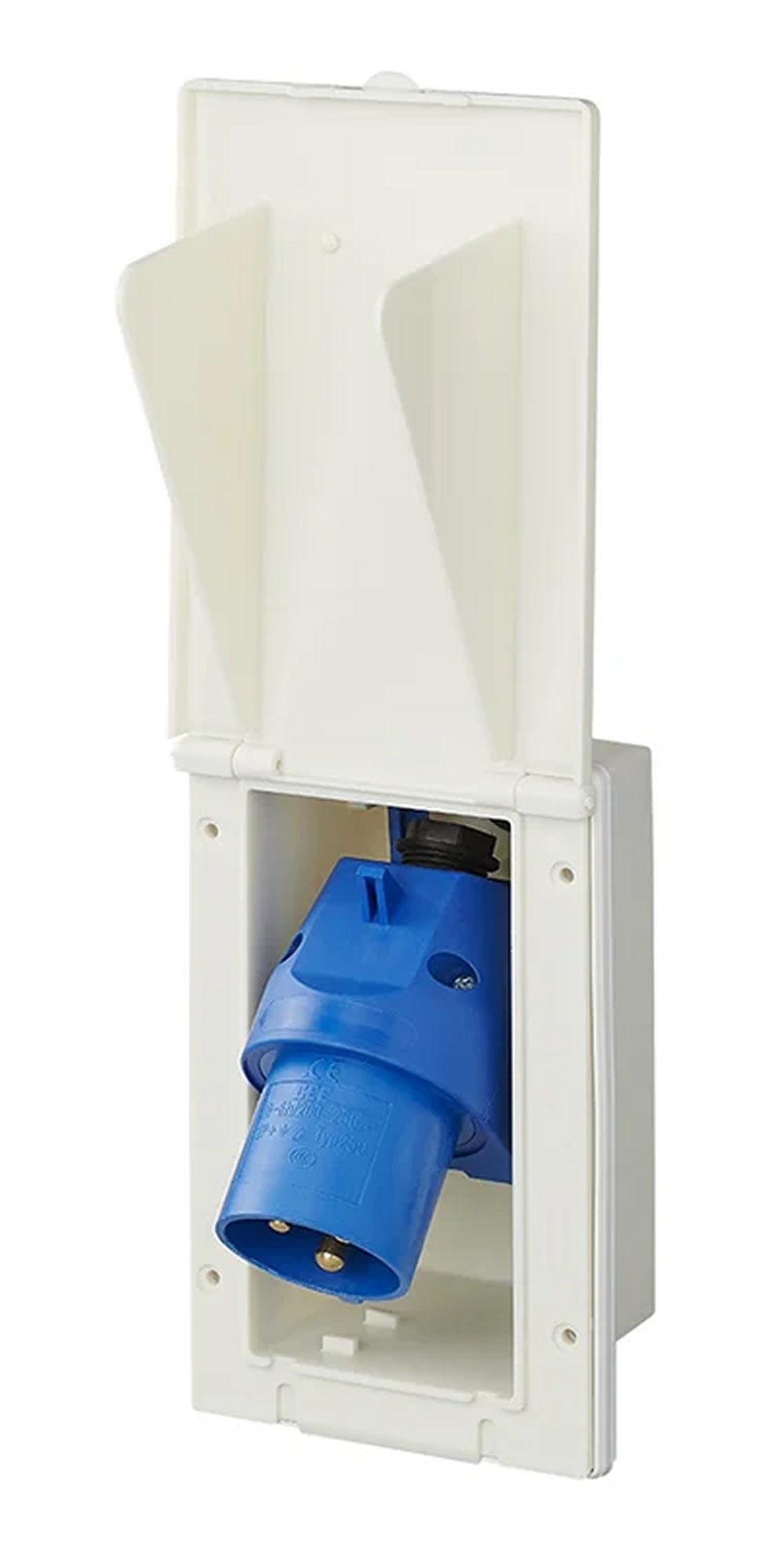 ProPlus 373505 CEE Einspeisestecker Einbau rechteckig weiss Einbaustecker